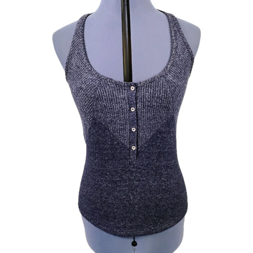 SATURDAY SUNDAY Anthropologie Womens XS Knit 1/2 Button Racerback Lucie Tank